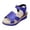Blue, variant on Rokment Platform Wedge Sandals for Women Boho Beach Vintage Casual Leather Linen Sole Espadrilles Chunky High Heel Dress Summer Shoes Blue Size 6