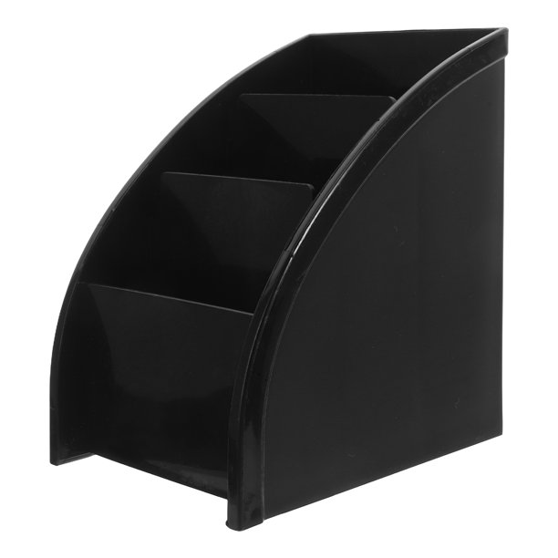 Estuche de plástico para guardar teléfonos, organizador de escritorio para oficina, hogar (negro)