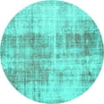 thumbnail image 1 of Ahgly Company Machine Washable Indoor Round Persian Turquoise Blue Traditional Area Rugs, 5' Round, 1 of 4