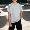 thumbnail image 2 of jobturf Boys Short Sleeve Shirts Kids Quick Dry Athletic Workout Tops Summer Crewneck T-Shirt Casual Basic Tees Size 4-16 Years, 2 of 9
