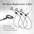 thumbnail image 4 of Lote de 3 Cbles, Cbles Pour Fauteuil Inclinable, Poigne De Canap, Cble De Rechange Pour Fauteuil Inclinable, Cble De Rechange Avec Anneau E Afortunado Sencillez, 4 of 5