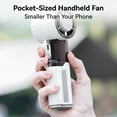 thumbnail image 6 of Handheld Portable Fan, Rechargeable Personal Fan with Built-In Retractable Cable, Emergency Phone Charging, Adjustable Speed Digital Display, Travel Fan for Commute, Office & Outdoor Use, 6 of 8