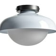 thumbnail image 5 of Claxy White Dome Semi Flush Mount Ceiling Light with Globe Milk Glass Shade, 5 of 6