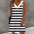 thumbnail image 2 of gakvbuo Summer Tank Dress For Women Mini Dress Pleated V-Neck Sleeveless Sundress T-Shirt A-Line Dress Beach Short Dress, 2 of 6