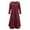 Wine, variant on ZVNAΖH Womens Plus Size Summer Dresses Casual Short Sleeve Cotton Linen Ankle Length Dresses Button V Neck Flowy Dress