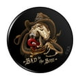thumbnail image 1 of Bad To The Bone Skull Snake Biker Motorcycle Western Pinback Button Pin, 1 of 5
