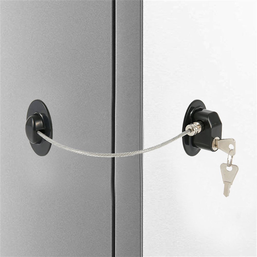 Willstar 5pcs Refrigerator Door Lock with Keys Window Lock Drawer Lock Freezer Door Lock Fridge Lock Baby Kid Safety Cabinet Locks (5pcs Black) - image 3 of 7
