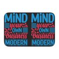 thumbnail image 1 of Alfombra de baño antideslizante supersuave y moderna con texto "Mientras tanto, te ocupas de tus asuntos" para el baño, la cocina, el dormitorio y el hogar, 15,75 x 23,62 pulgadas, 1 of 6