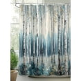 thumbnail image 2 of Shower Curtain White Trees Forest Shower Curtains for Bathroom, Waterproof Polyester Shower Curtain Set with Hooks, Standard Size 66" x 72" Retro Oil Painting, 2 of 6