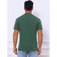 thumbnail image 3 of DARING DIVA Men's Casual Summer Short Sleeves Button Henley Basic Tee L Light Green, 3 of 7