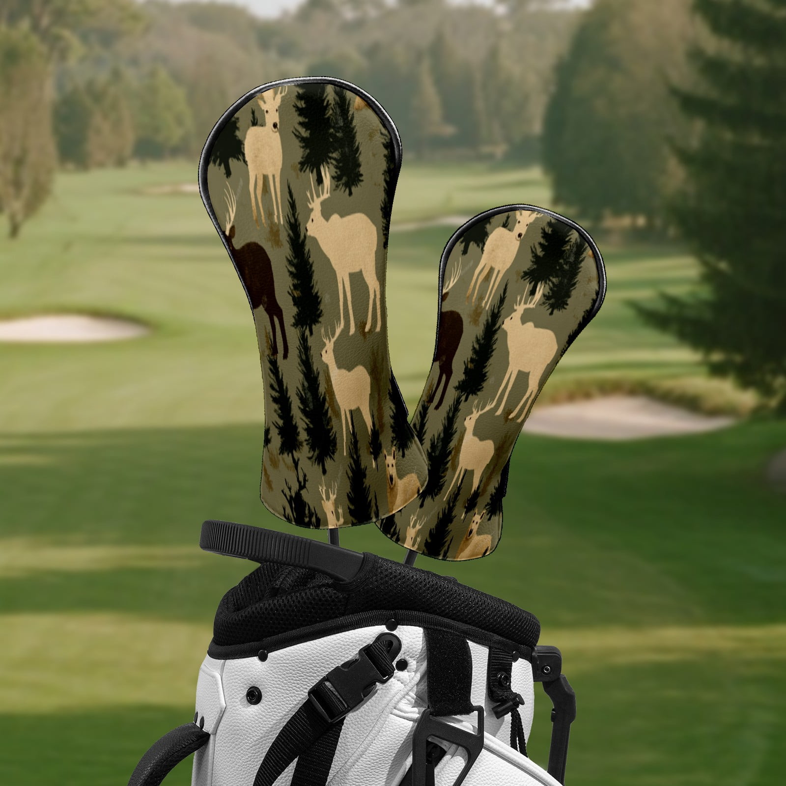 Golf Club Head Covers Forest Deer Premium Plush Velvet Lining, Waterproof Golf Headcovers Driver & Fairway Woods for Scratch Protection Novelty Gift for Men & Women