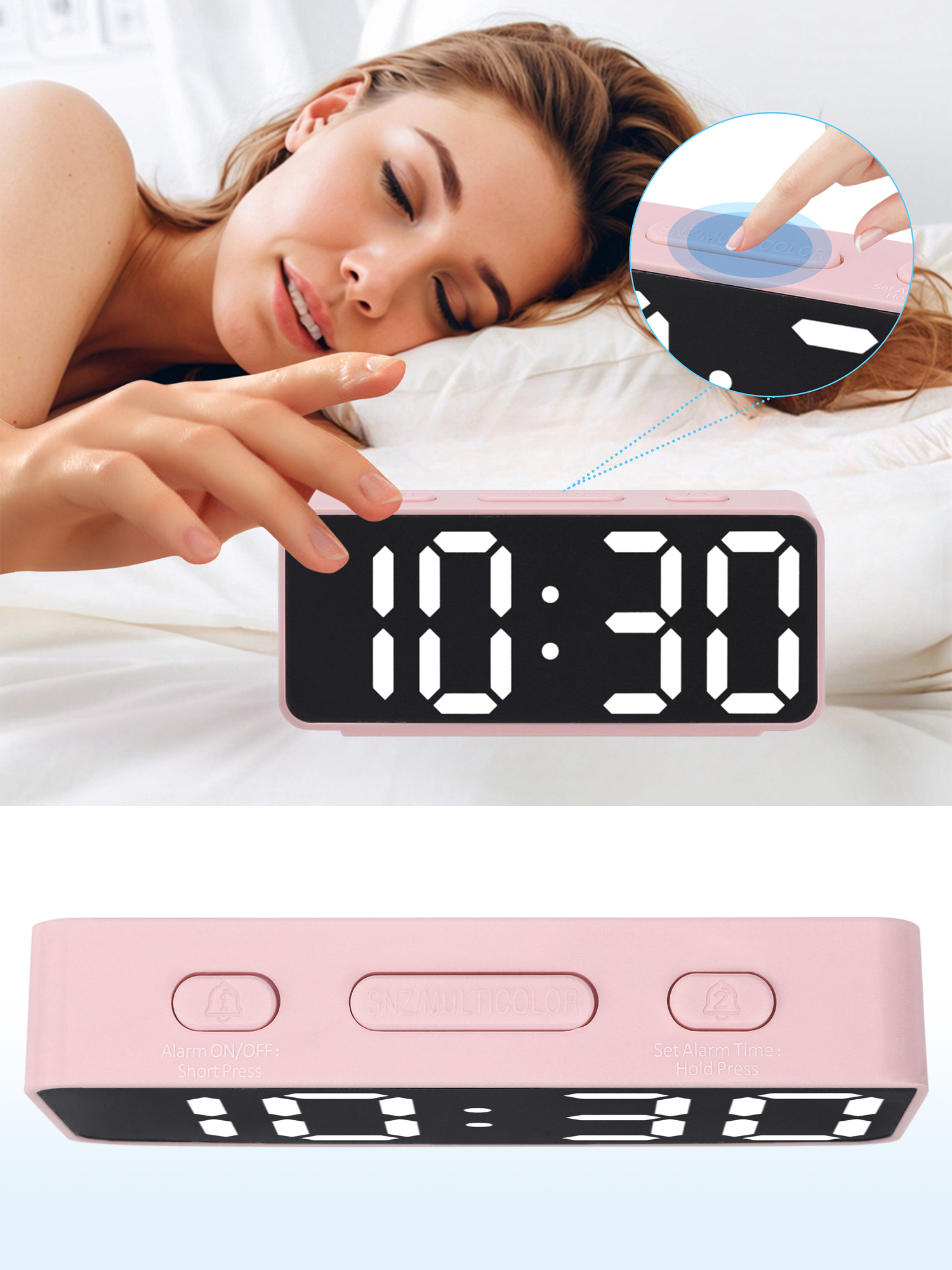 Unique Bargains Digital Alarm Clock for Bedroom Dorm Black 5.1"L x 1.0"W x 2.2"H