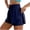 Dark Blue, variant on Women's 2 in 1 Running Shorts High-Split Athletic Short High Waisted 3" Liner Workout Gym Short with Pockets (Red, L)