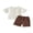 Chocolate, variant on BemeyourBBs Toddler Baby Boy Summer Clothes Infant baby Boys Cotton Linen Outfits Short Sleeve Solid Color Button Down Shirt Tops and Elastic Waist Pockets Shorts 2Pcs Set