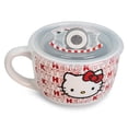 thumbnail image 3 of Taza de sopa Sanrio Hello Kitty de cerámica roja, 710 ml, con tapa ventilada, 3 of 7