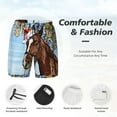 thumbnail image 4 of Kdxio Christmas Horse Print Men'S Swim Trunks With Compression Liner 7 Inch Inseam Quick Dry Swim Shorts, 4 of 7