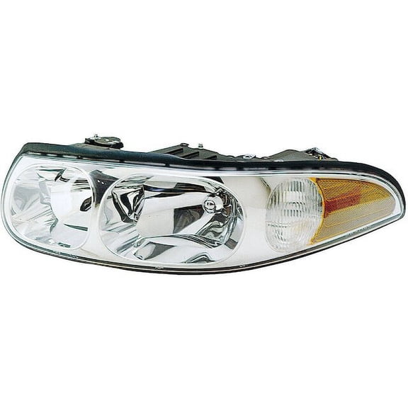 Left Driver Side Headlight Assembly - with Fluted High Beam Surface - Compatible with 2000 - 2005 Buick LeSabre Custom 2001 2002 2003 2004