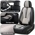 thumbnail image 4 of Fit for Honda Accord 2009, Black and Gray Car Seat Covers, Premium Leather 5 Seats Full Set Anti-Slip Suitable for All Seasons, 4-Door Sedans Only, Upgrade the Car's Interior, 4 of 9