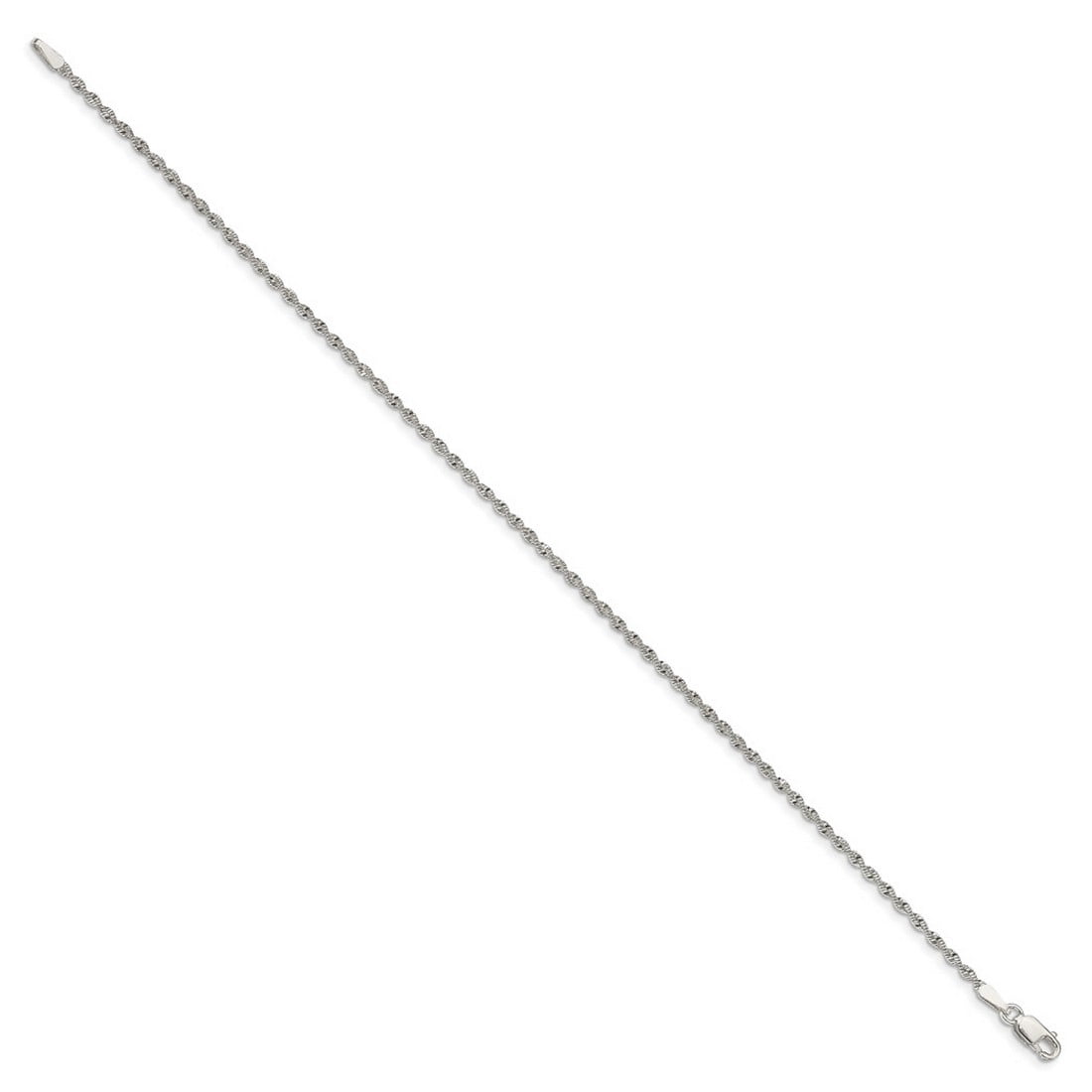 925 Sterling Silver Polished Lobster Claw Closure 1.65mm Twisted Herringbone Chain Bracelet 7 Inch Link Bracelet for Wom