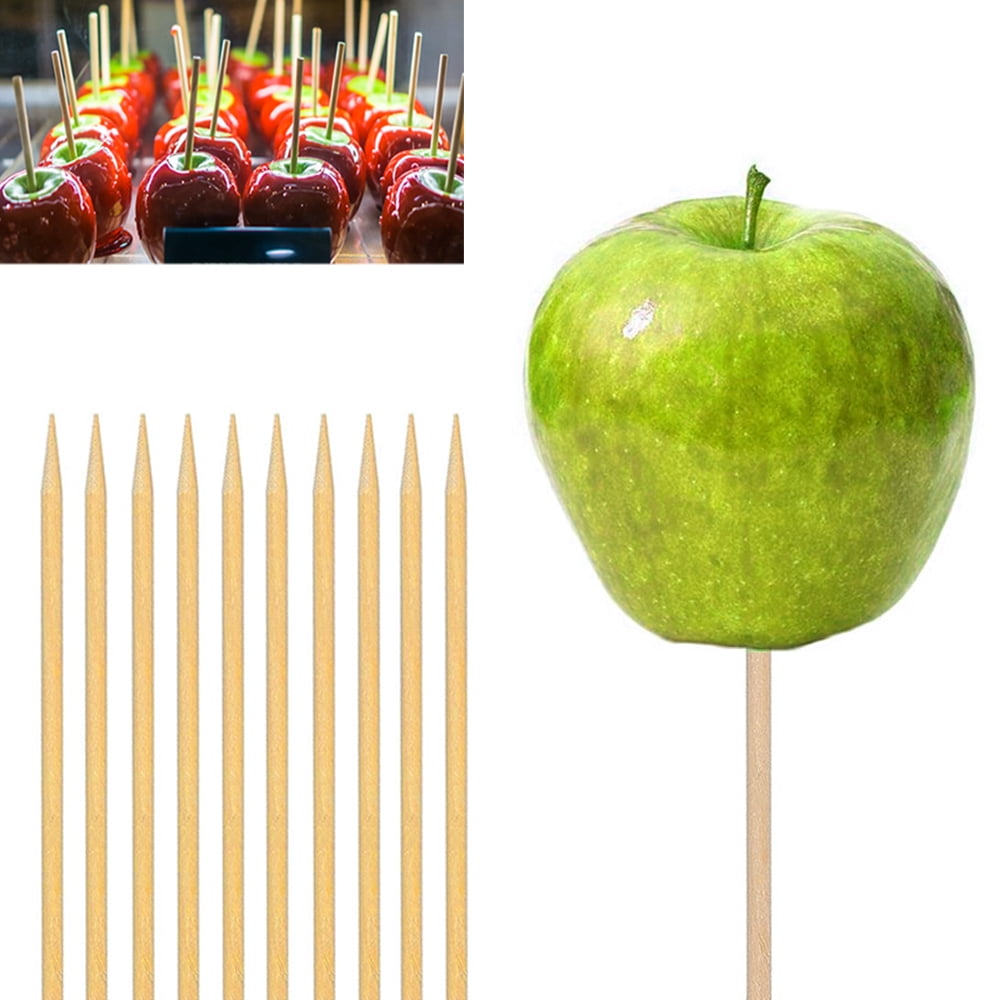Semi Pointed Wooden Fruit Skewer 10" x 1/4" Candy Apple Corn Dog Stick 100 Pack 