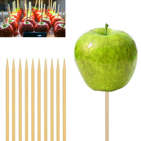 210PC Sturdy Bamboo Sticks 6" Wooden Candy Apple Skewer Corn Dog Culinary Crafts