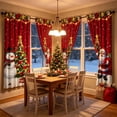 thumbnail image 6 of QISIWOLE Festive Christmas Themed Decorative Curtains, 2 Pack 65x29in Polyester Fabric with Rod Pocket, Holiday Window Display for Living Room Bedroom Party, Santa Snowman Starry Night, 6 of 6