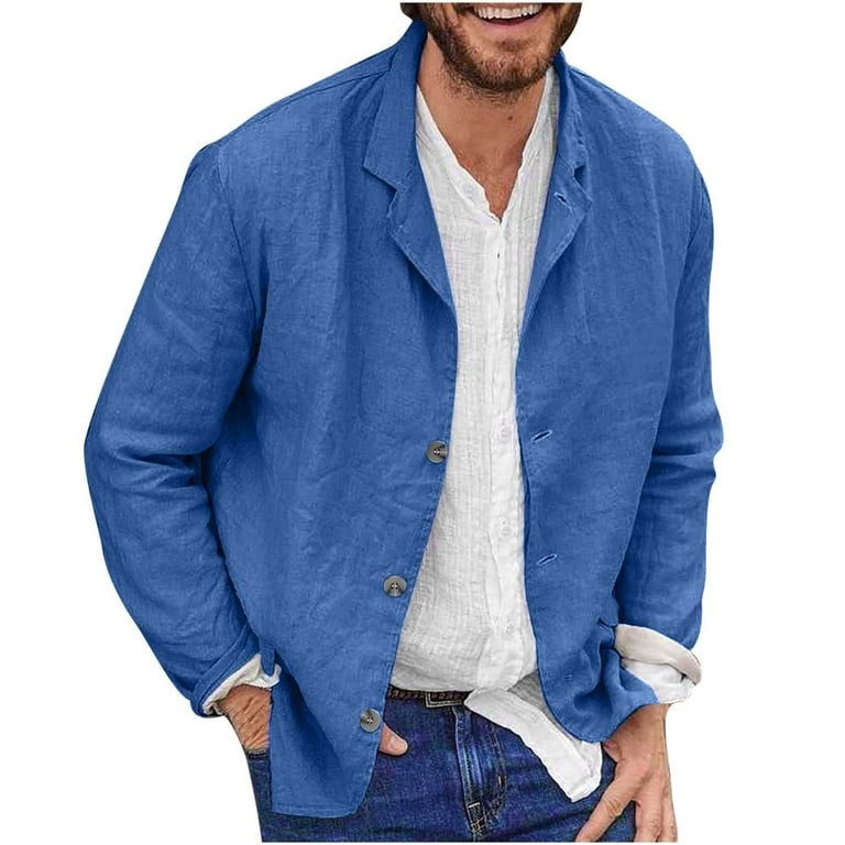 Men's Solid Color Long Sleeve Single Breasted Jacket Men's Solid Color Long Sleeve Single Breasted Jacket