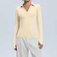 thumbnail image 2 of Kamentoy Women's V Neck Polo Shirts Long Sleeve Collared Business Fall Tunic Tops, Casual Ladies Polo, Knit Tee, Trendy Work Outfits, Golf Shirts, 2 of 8