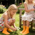 thumbnail image 5 of Cloaraye Kids Girls Socks Knitting Cotton Crew Socks Solid Color Ruffle Socks for 1-12 Years Old, 5 of 5