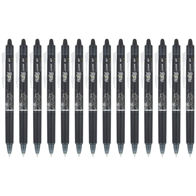 Bolígrafos de gel borrables PILOT FriXion Clicker 0,7 mm tinta negra, paquete de 14