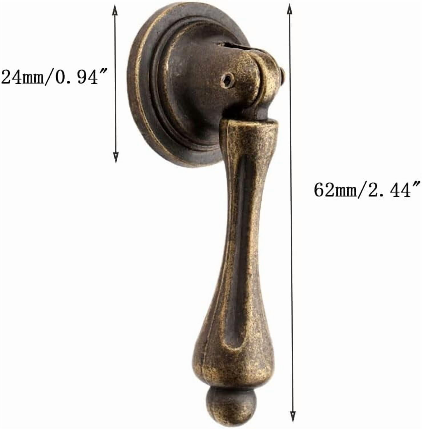 2Pcs 2.44"x 0.94" Antique Brass Door Handle Furniture Cabinet Cupboard Drawer Wardrobe Pull Knobs