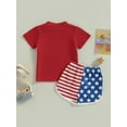 thumbnail image 4 of 4th of July Baby Boy Summer Outfit USA Short Sleeve T Shirt Top Stars Stripes Shorts 2Pcs Independence Day Clothes Set, 4 of 8