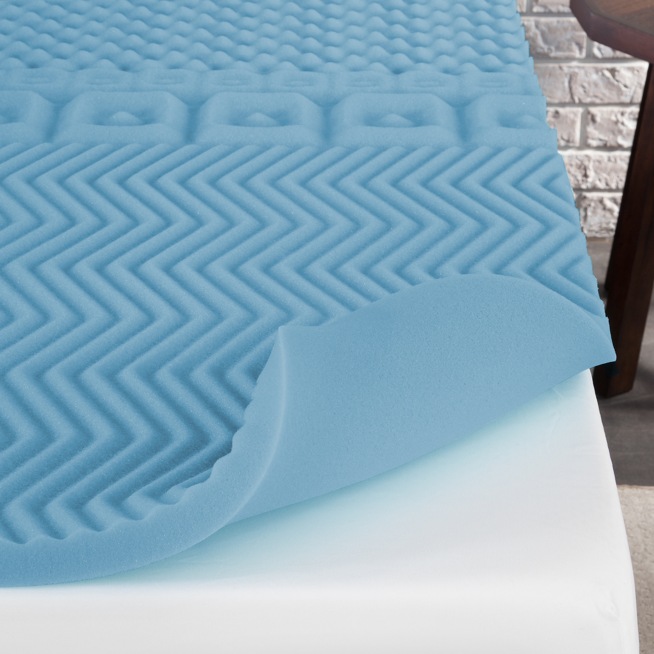Mainstays 1.5 In. 7-Zone Reversible Memory Foam Mattress Topper photo 4