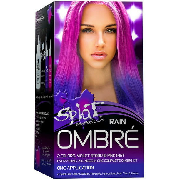 Splat Rebellious Colors 2 Colors Hair Coloring Complete Kit, Rain Ombre, 1  ea (Pack of 2) 