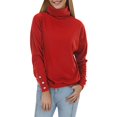 thumbnail image 1 of Suéter de Punto con Estampado navideño Gibobby Suéter de punto suelto de manga larga para mujer Casual Cuello en O Rojo M, 1 of 5