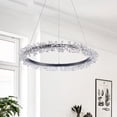 thumbnail image 3 of Pasargad Home Claire 1-Light Metal & Crystal Chandelier Light in Clear/Black, 3 of 4