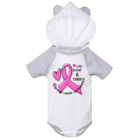 

Inktastic Love Care Cure Breast Cancer Awareness Pink Ribbon Gift Baby Boy or Baby Girl Bodysuit