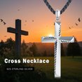thumbnail image 5 of Coachuhhar Cross Necklace 925 Sterling Silver Religious Protection Pendant Necklace Cross Jewelry Catholic Gifts for Men Women, 5 of 7