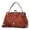 Brown, variant on Women Retro Hollow Oil Wax PU Leather Handbag Kiss Lock Crossbody Purse Vintage Messenger Bag Tote