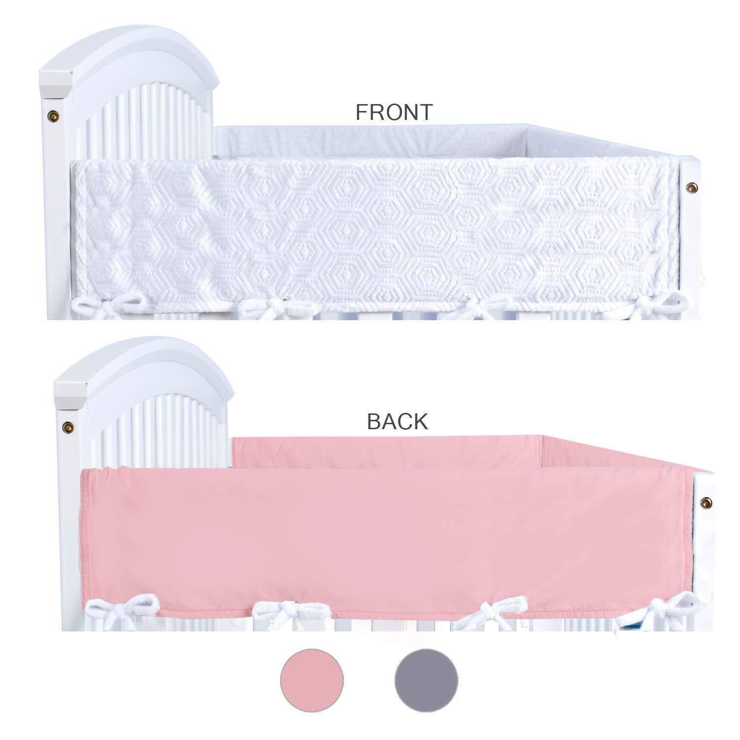 Crib Rail Cover Protector,Wide for Narrow Side Crib Rails,Measuring up to 18"" Around, 2 Pack