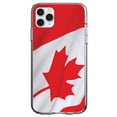 thumbnail image 1 of DistinctInk Clear Shockproof Hybrid Case for iPhone 11 Pro (5.8" Screen) - TPU Bumper, Acrylic Back, Tempered Glass Screen Protector - Red White Canadian Flag Canada - Show Your Love of Canada, 1 of 2