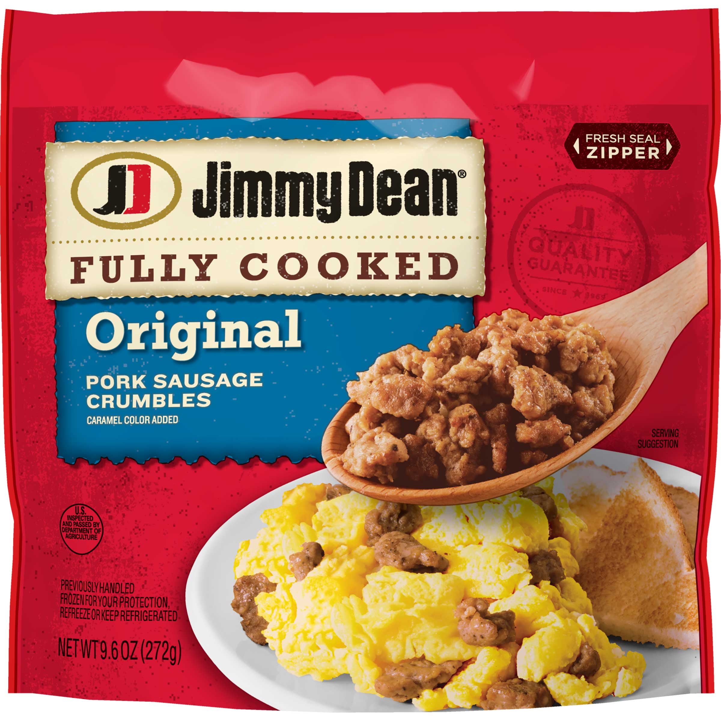 Jimmy Dean Fully Cooked Original Pork Sausage Crumbles, 9.6 Ounce -- 6 per Case