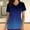 Blue, variant on SCSAlgin Women's Uniform Daily Stretch V Neck Stretch Medical Scrub Top With Side Panels