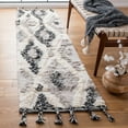 thumbnail image 2 of SAFAVIEH Kenya Jacqueline Geometric Diamonds Wool Area Rug, Grey/Black, 5' x 8', 2 of 7