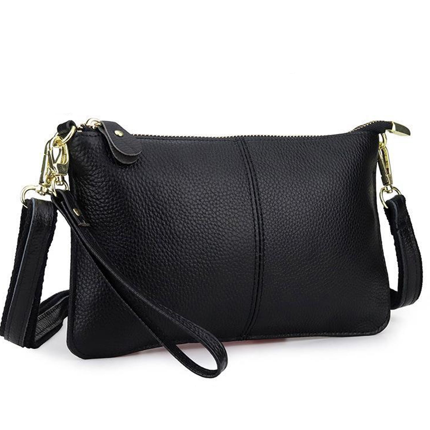 Small leather clutch bag