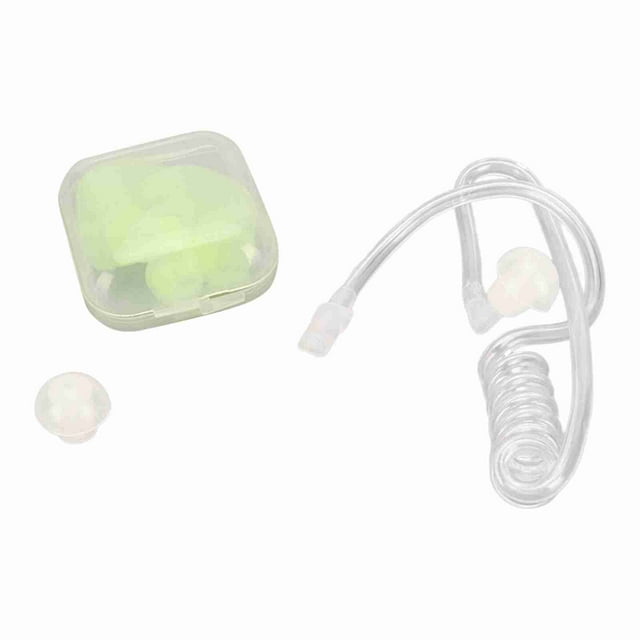 Tubo de bobina acústica de repuesto universal con tapones de silicona para auriculares de radio bidireccional, color verde.