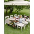 thumbnail image 3 of Outdoor Tablecloth with Umbrella Hole and Zipper, Grey Beige Christmas Rectangle Table Cloth 60x84 Inch Waterproof Tablecloth, Snowman Xmas Tree Snowflake Gifts Elk Picnic Table Cover for Patio, 3 of 7