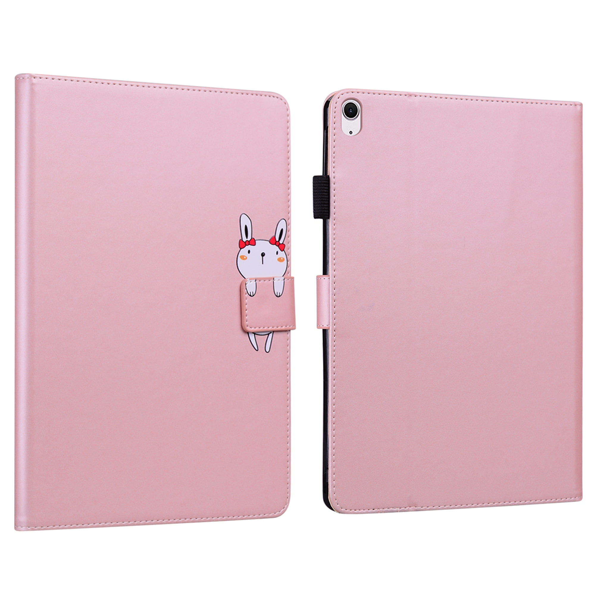 Dteck Folio Case for iPad Air 13-inch (M3/M2) 2025/2024, Multi-Angle Viewing Protective Stand Cover with Pencil Holder & Card Holder,Pink