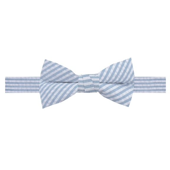 Jacob Alexander Young Boys' Adjustable Seersucker Pre-Tied Banded Bow Tie - Baby Blue