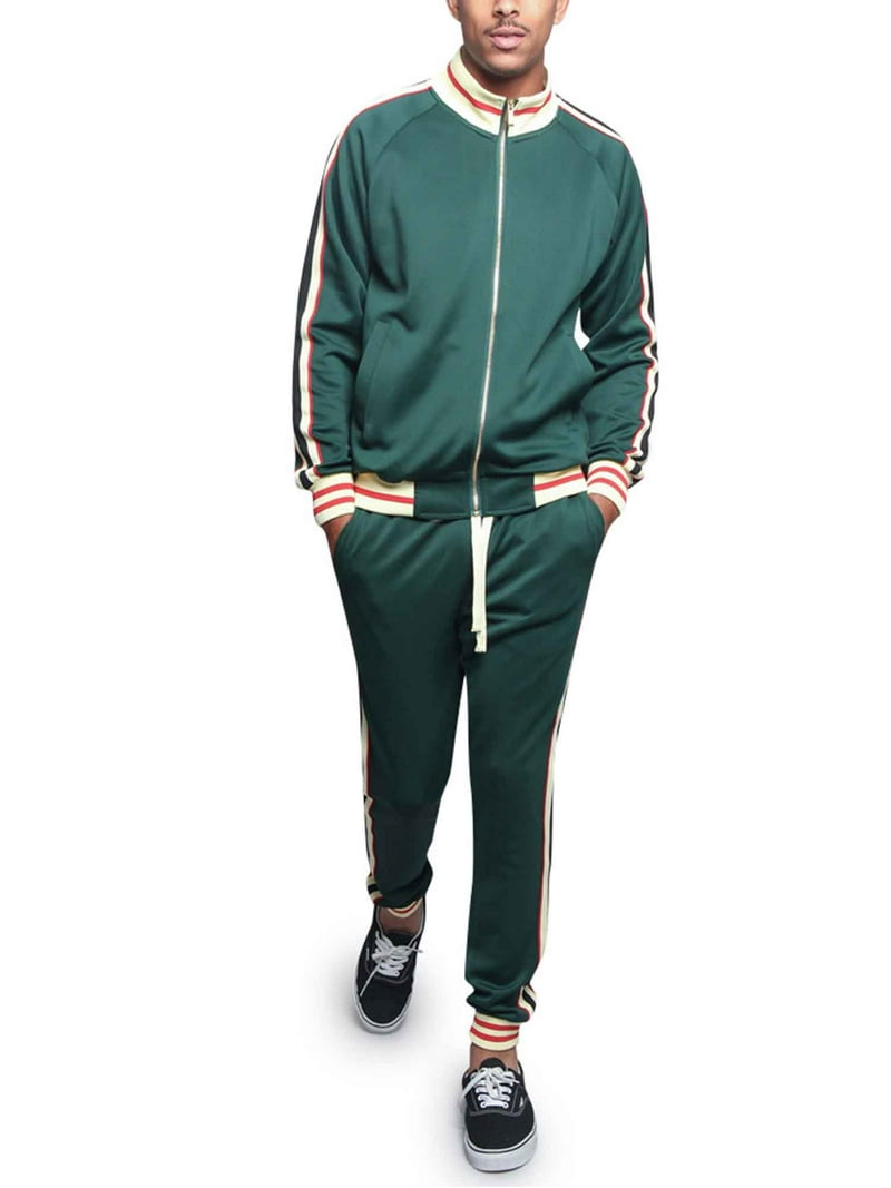 Men's G Track Suits 2 Piece Sweatsuit Set ST575 - Green - 4X-Large